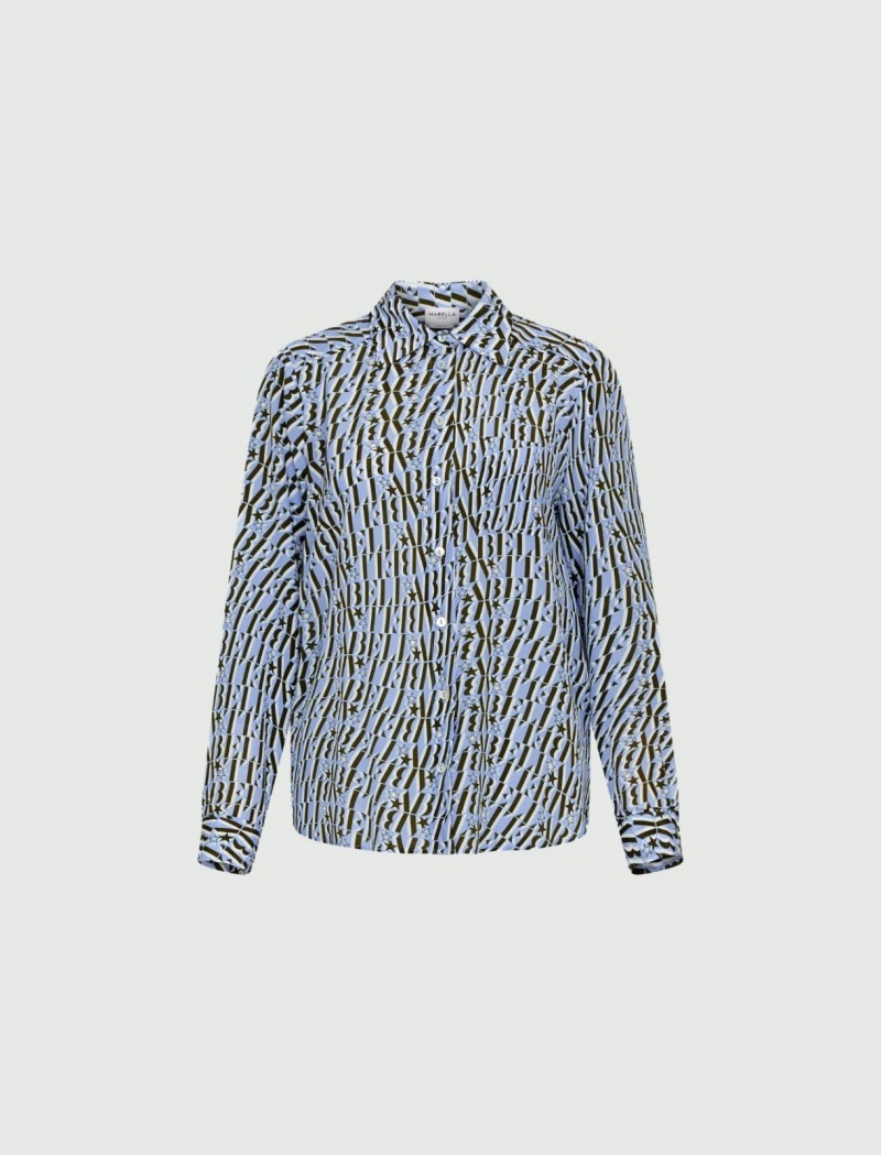 Koszule Damskie Marella Patterned Niebieskie Niebieskie | Polska 480261-KMQ