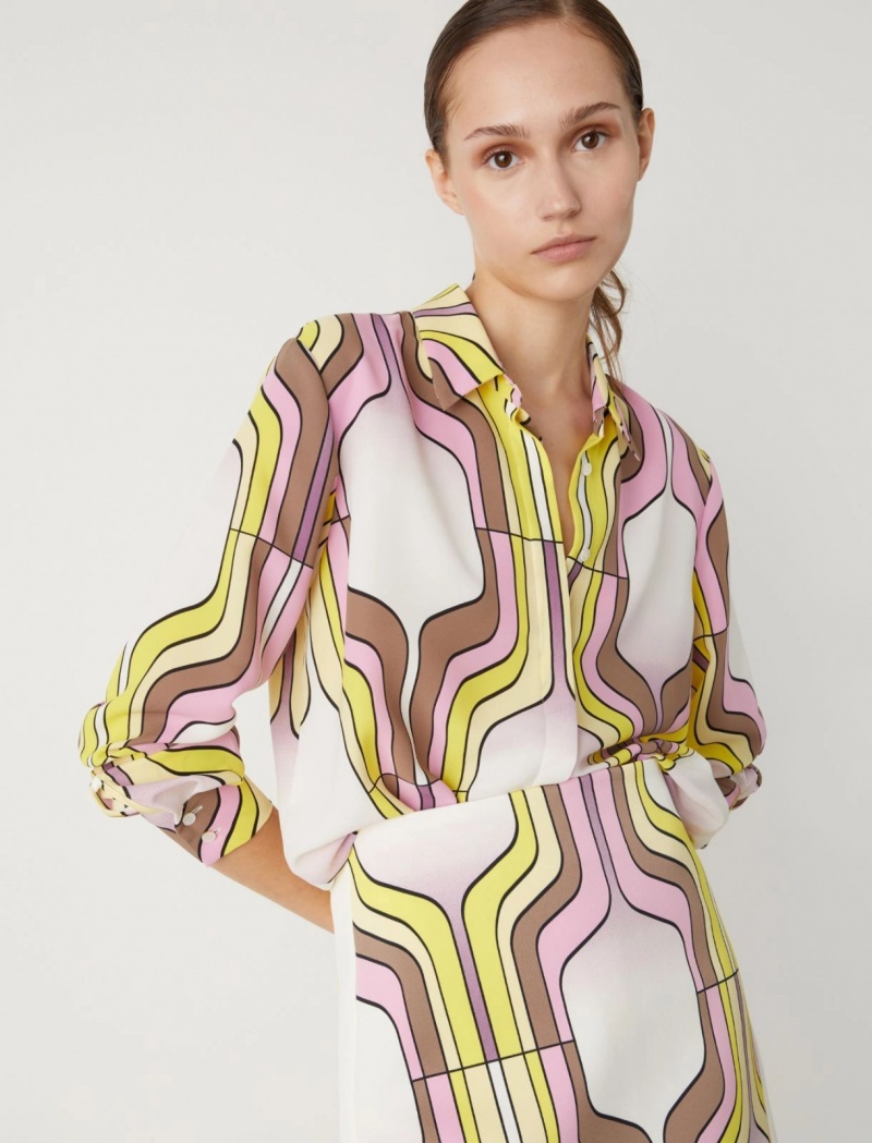Koszule Damskie Marella Patterned Różowe | Polska 452897-JBE