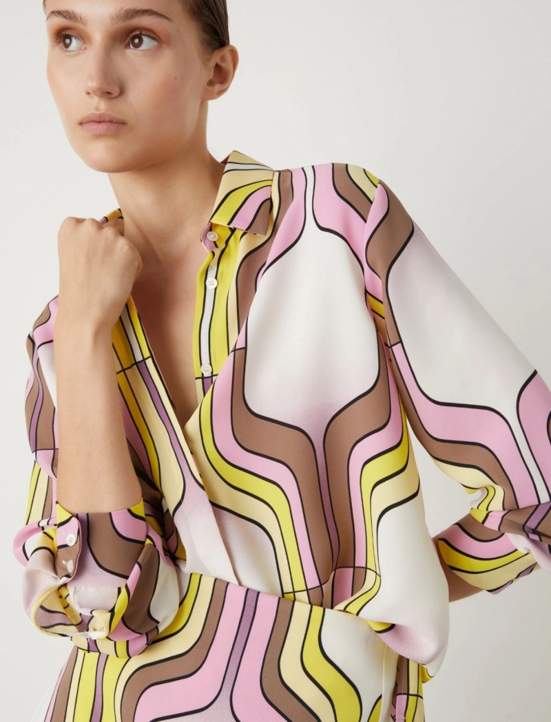 Koszule Damskie Marella Patterned Różowe | Polska 452897-JBE