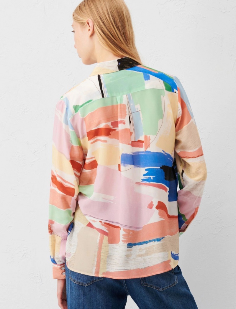 Koszule Damskie Marella Patterned Różowe | Polska 267103-QXS