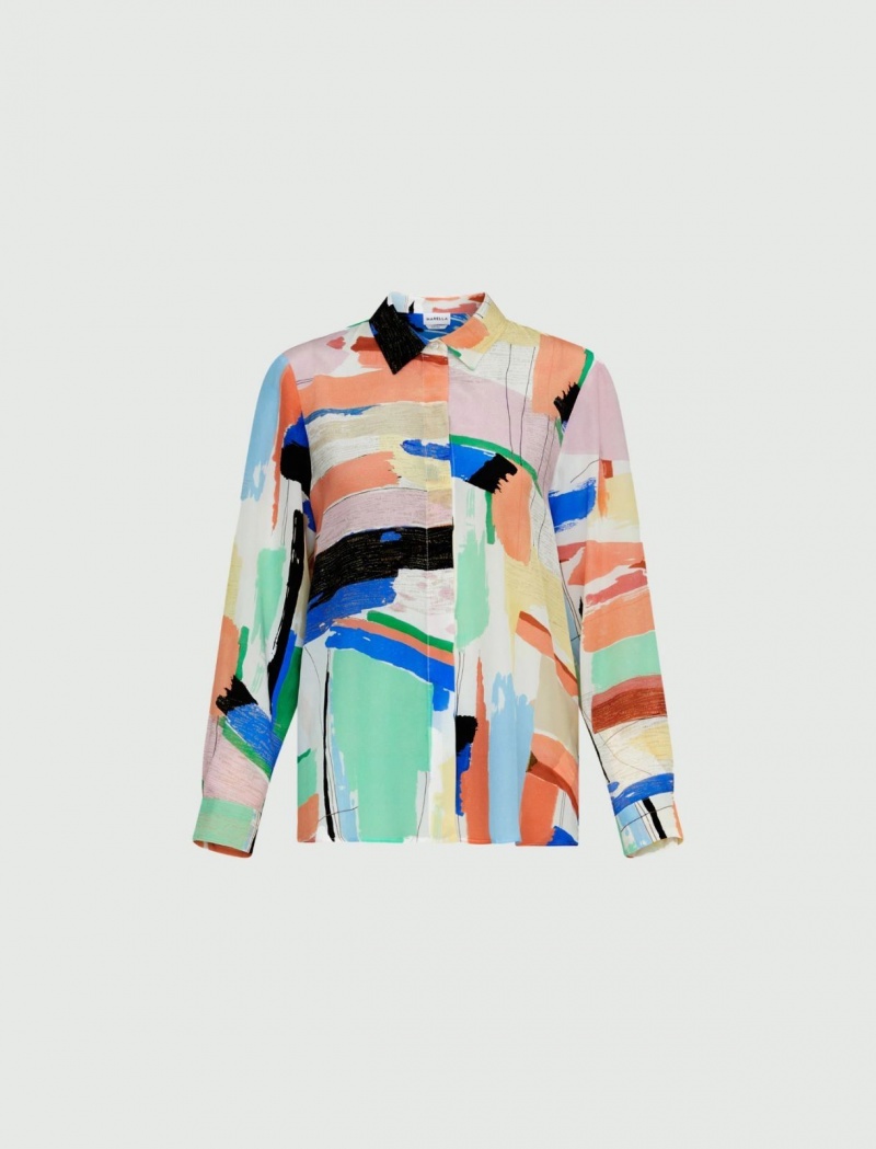 Koszule Damskie Marella Patterned Różowe | Polska 267103-QXS