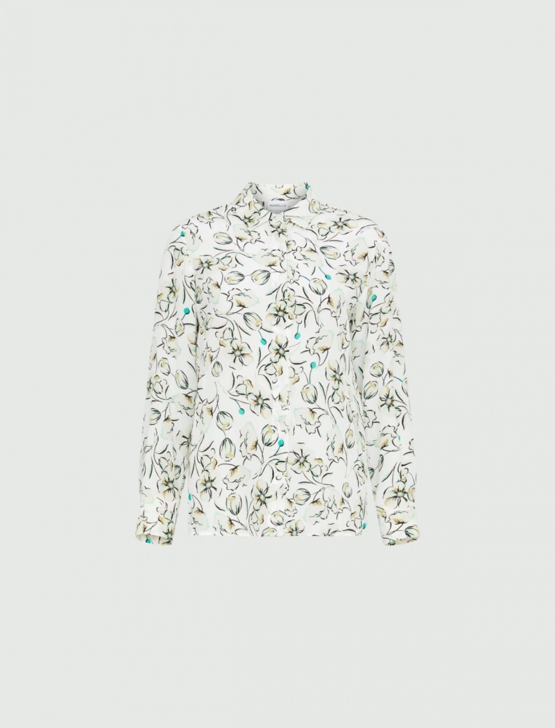 Koszule Damskie Marella Patterned Zielone | Polska 135802-QKW