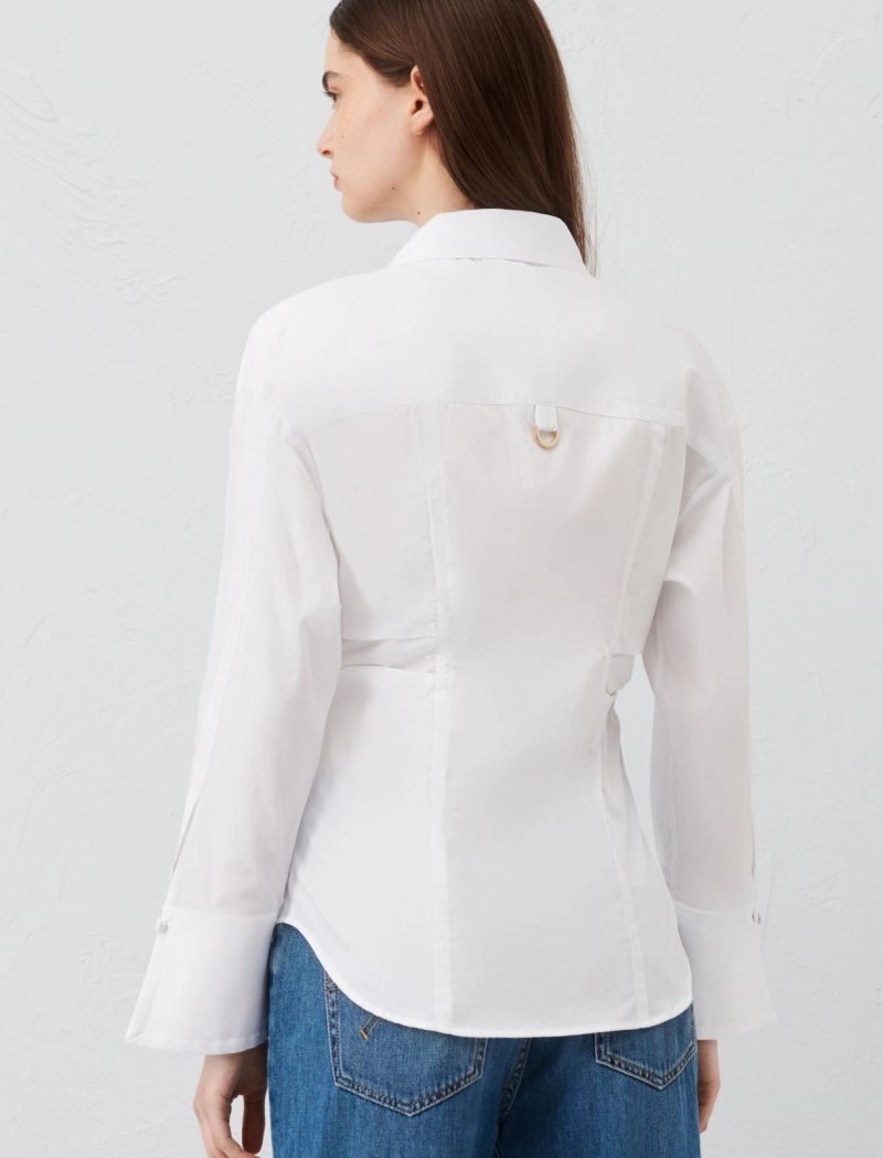 Koszule Damskie Marella Poplin Białe | Polska 432756-LXJ