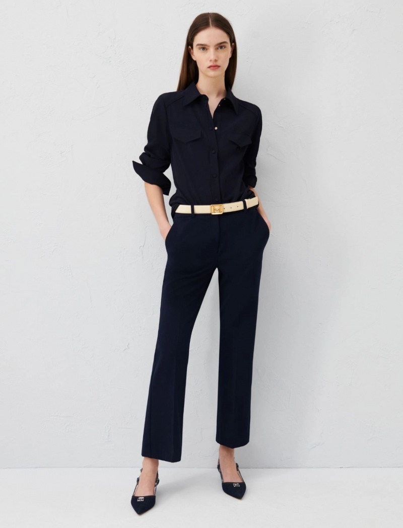 Koszule Damskie Marella Semi-Fitted Granatowe | Polska 702196-OFA