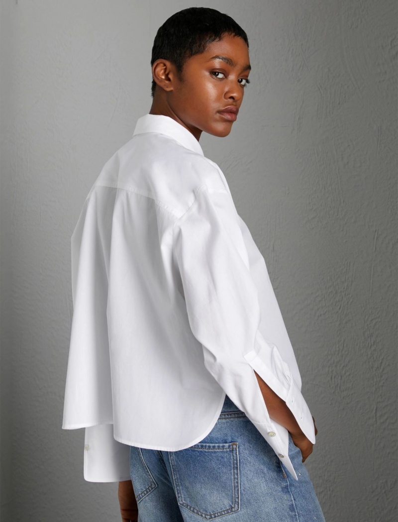 Koszule Damskie Marella Shirt With Removable Neckerchief Białe | Polska 951403-QTN