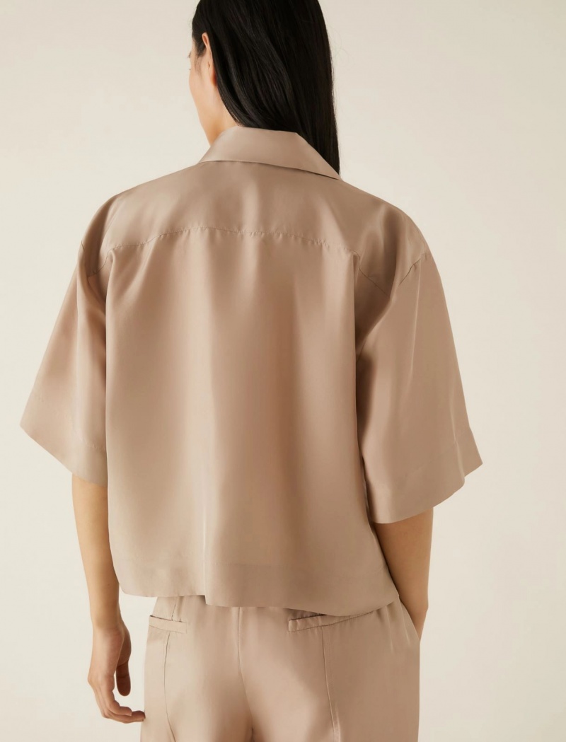 Koszule Damskie Marella Silk Beżowe | Polska 816572-TRI