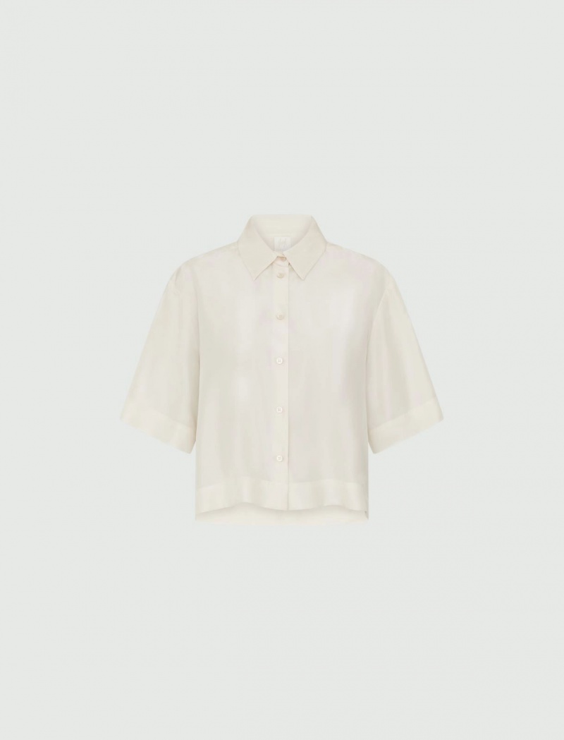Koszule Damskie Marella Silk Białe | Polska 574923-AJY