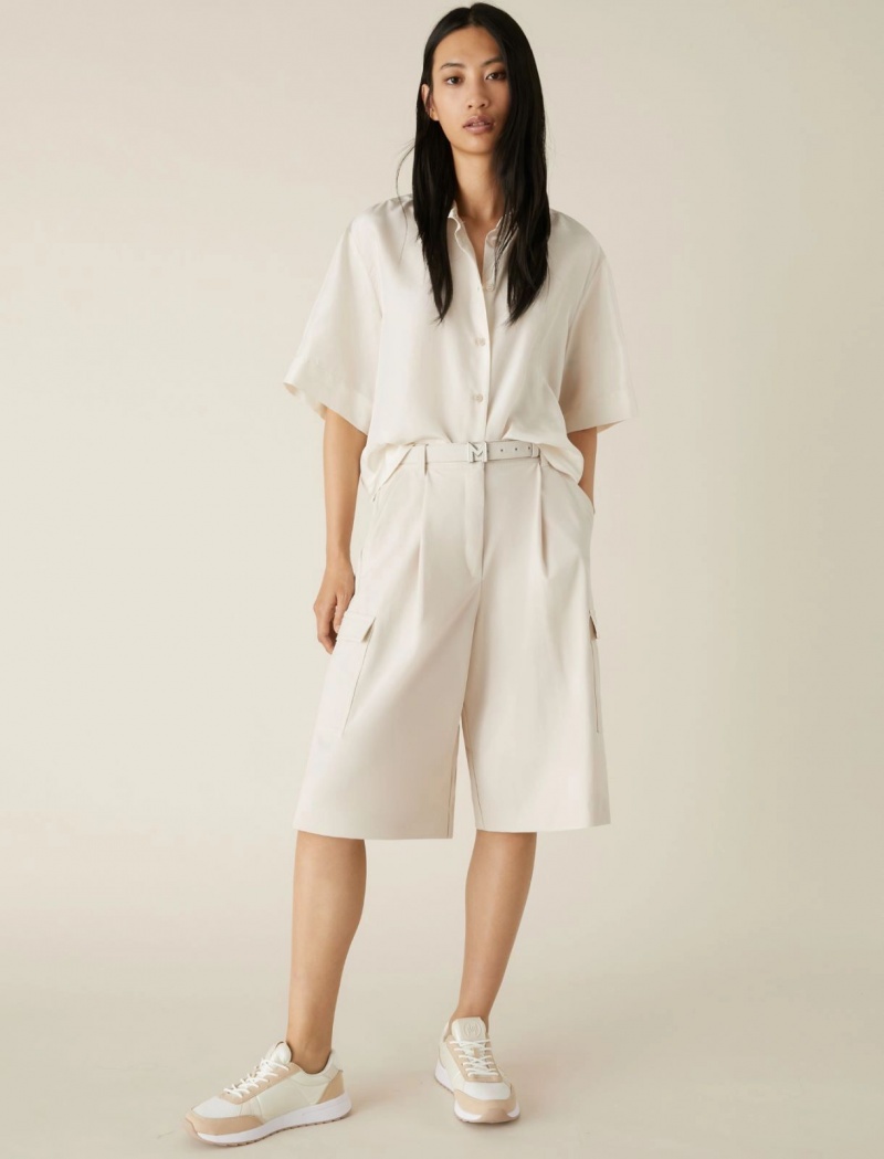 Koszule Damskie Marella Silk Białe | Polska 574923-AJY