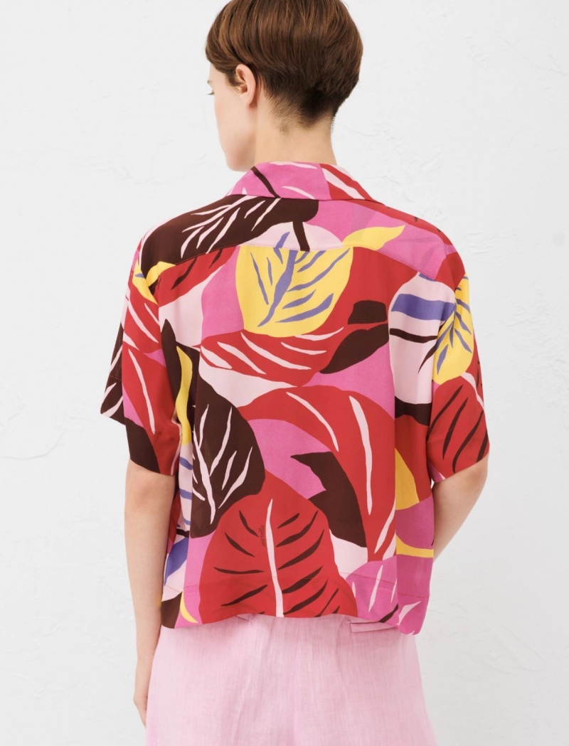 Koszule Damskie Marella Silk Fuksja | Polska 947582-IEG