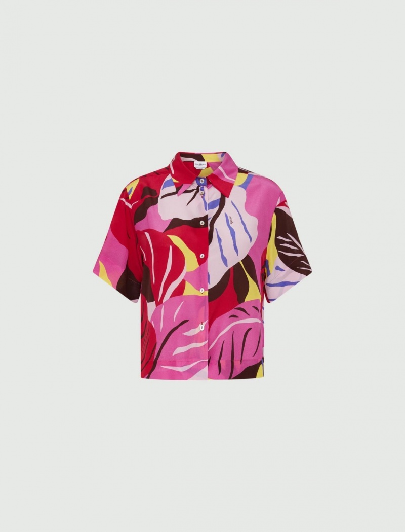 Koszule Damskie Marella Silk Fuksja | Polska 947582-IEG