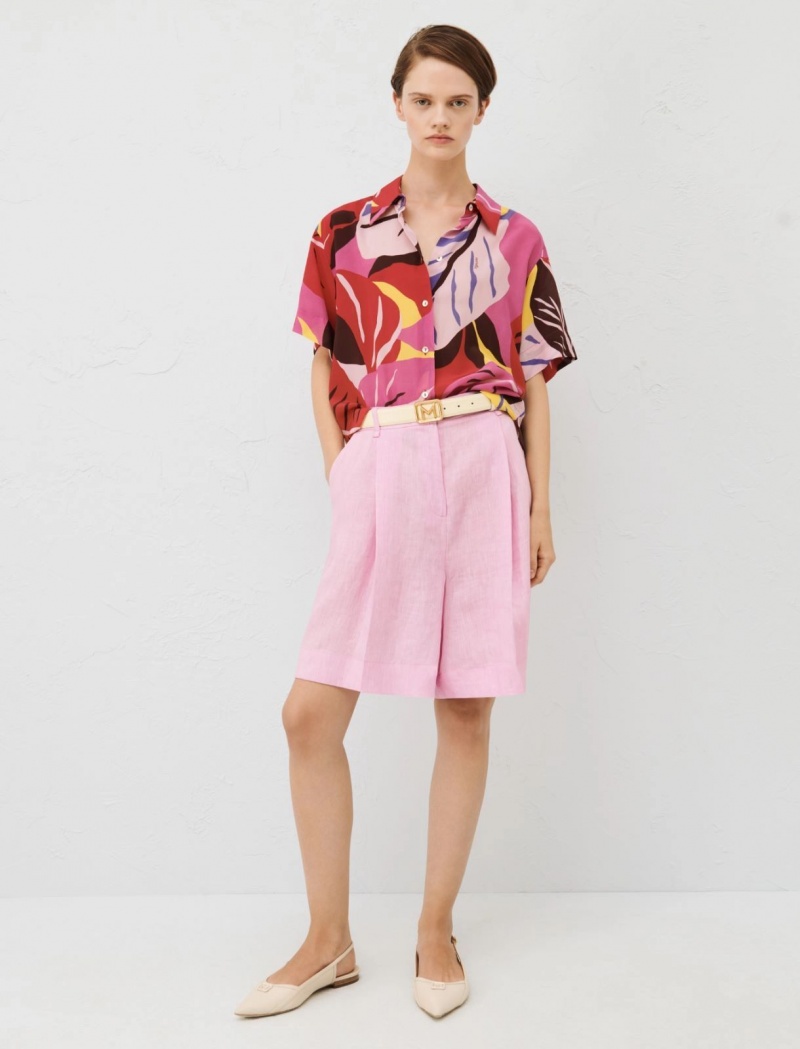 Koszule Damskie Marella Silk Fuksja | Polska 947582-IEG