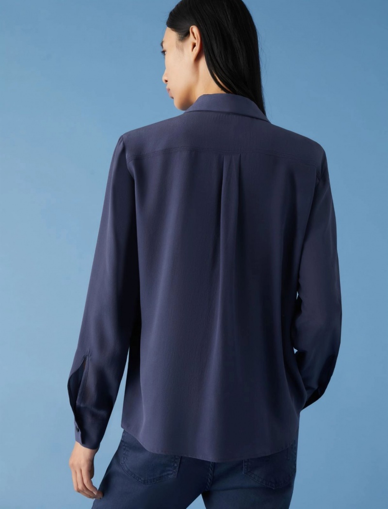 Koszule Damskie Marella Silk Niebieskie | Polska 182947-BCE