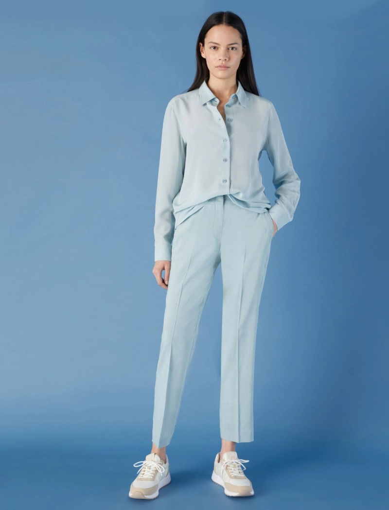 Koszule Damskie Marella Silk Niebieskie Niebieskie | Polska 329604-HYP