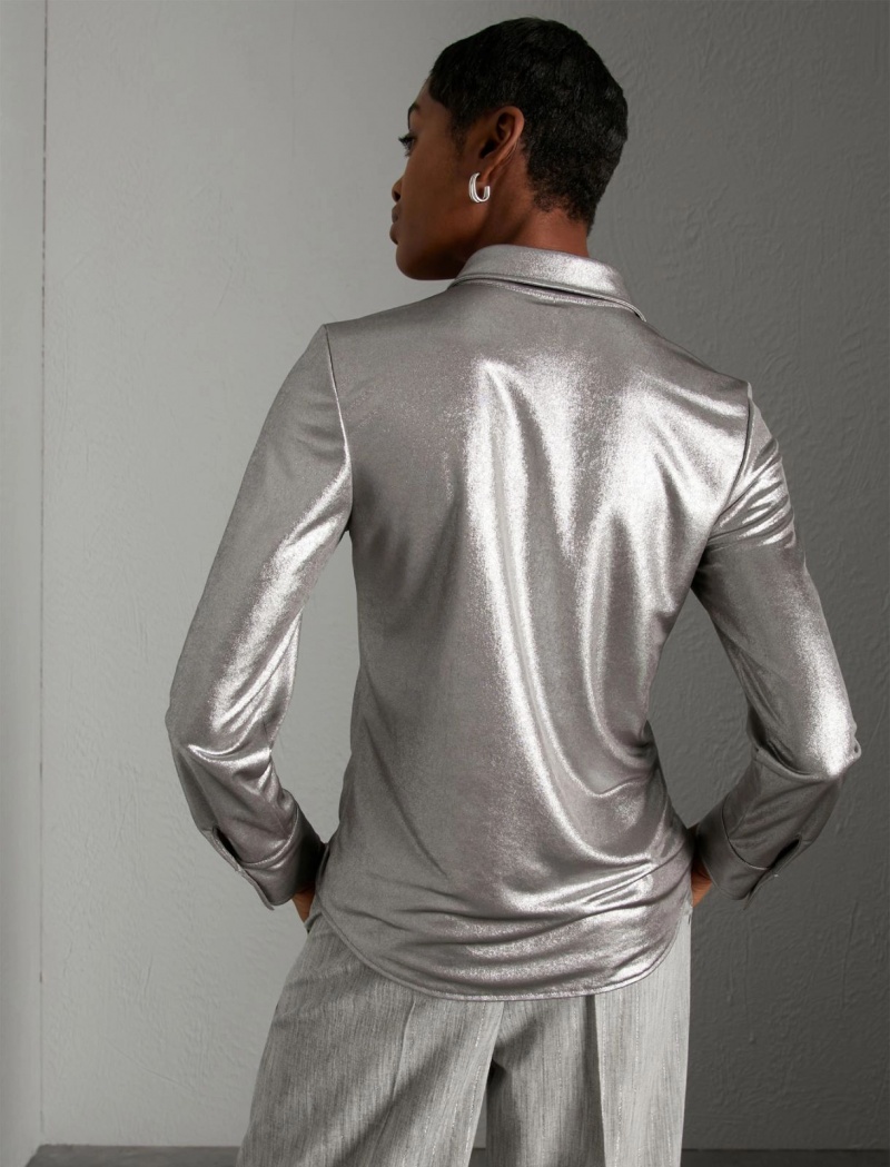 Koszule Damskie Marella Silver Jersey Szare | Polska 857340-NXD