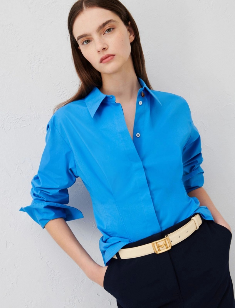 Koszule Damskie Marella Slim-Fit Jasny Niebieskie | Polska 418726-OXM