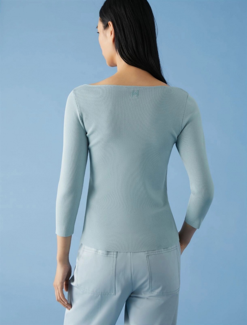 Koszulka Damskie Marella Slim-Fit Niebieskie Niebieskie | Polska 471092-XZT