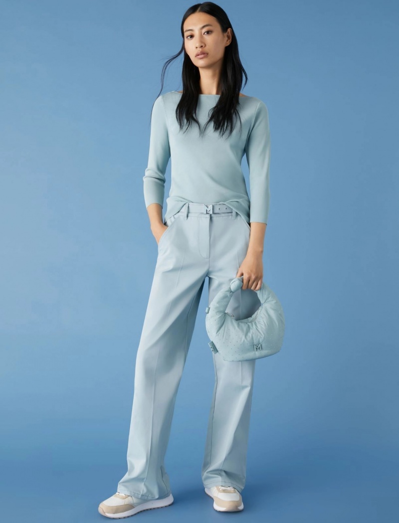 Koszulka Damskie Marella Slim-Fit Niebieskie Niebieskie | Polska 471092-XZT