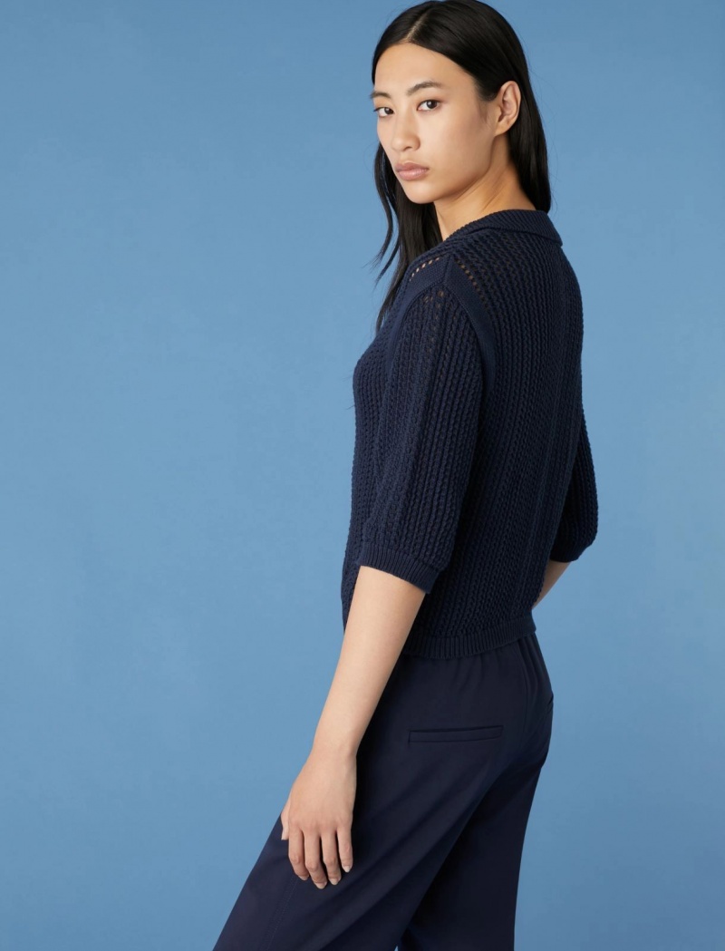 Kurtka Damskie Marella Cropped Niebieskie | Polska 429305-PJD