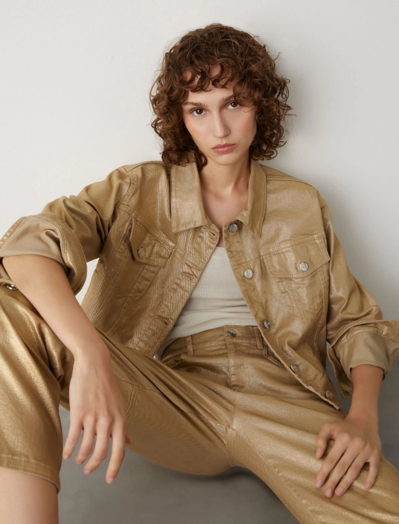 Kurtka Damskie Marella Denim Brązowe | Polska 418953-XRU