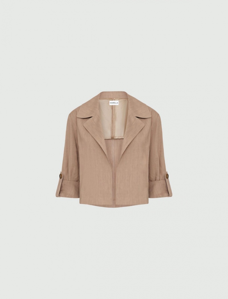 Kurtka Damskie Marella Linen-Blend Beżowe | Polska 436178-LWR