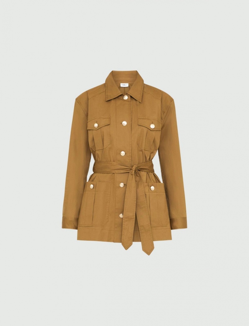 Kurtka Damskie Marella Saharan Shacket Oliwkowe | Polska 682475-LTD