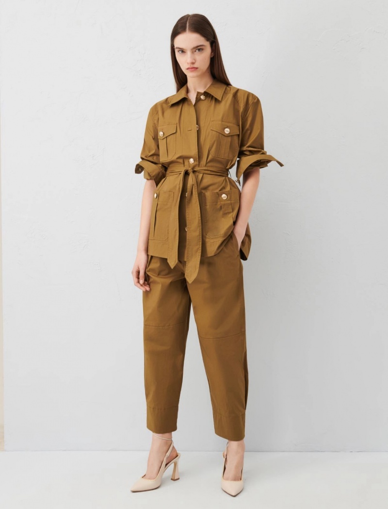 Kurtka Damskie Marella Saharan Shacket Oliwkowe | Polska 682475-LTD