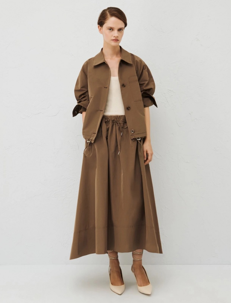 Kurtka Damskie Marella Taffeta Brązowe | Polska 083265-EGZ