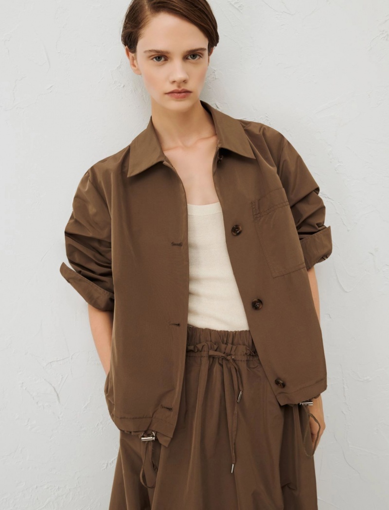 Kurtka Damskie Marella Taffeta Brązowe | Polska 293867-YRM