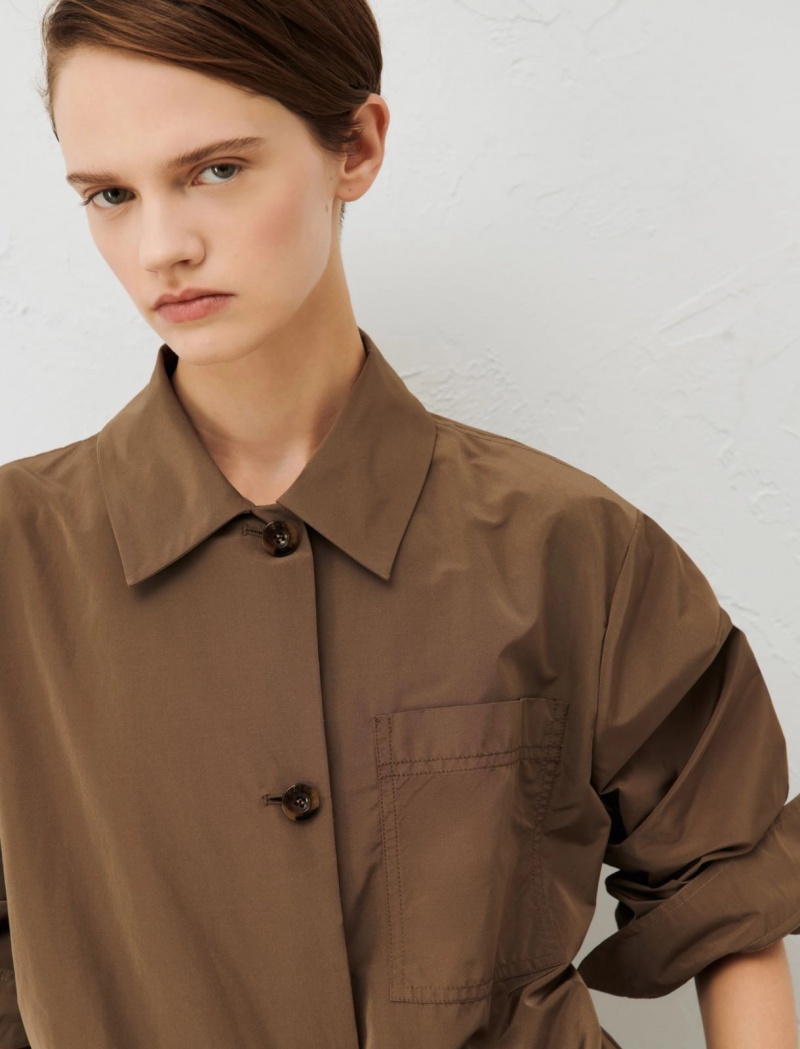Kurtka Damskie Marella Taffeta Brązowe | Polska 293867-YRM