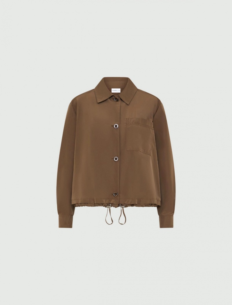 Kurtka Damskie Marella Taffeta Brązowe | Polska 293867-YRM