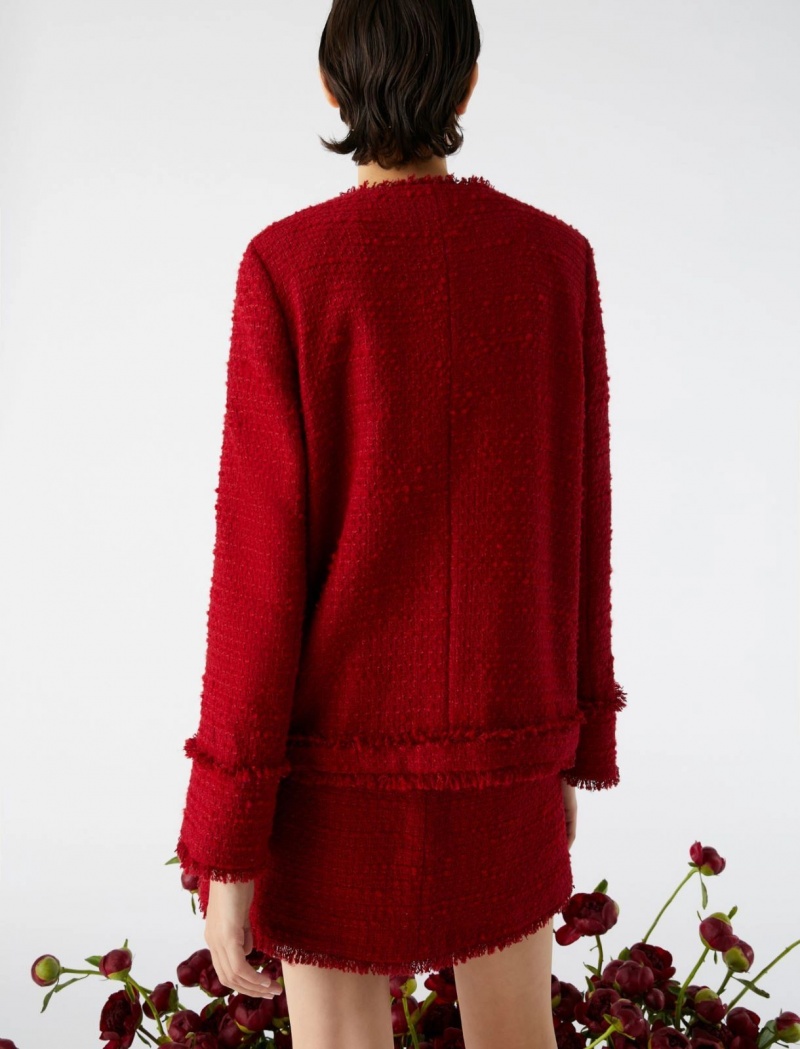 Kurtka Damskie Marella Tweed Czerwone | Polska 205716-OEZ