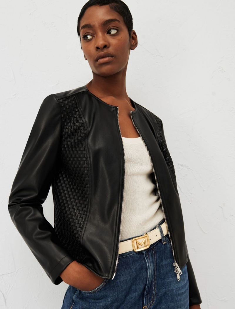 Kurtka Damskie Marella Zip-Up Czarne | Polska 706429-UVT