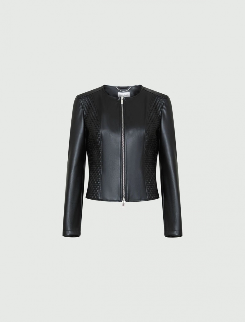 Kurtka Damskie Marella Zip-Up Czarne | Polska 706429-UVT
