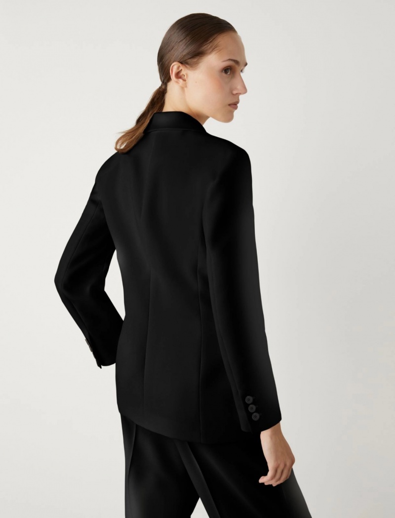 Marynarka Damskie Marella Crepe Czarne | Polska 759802-MAN
