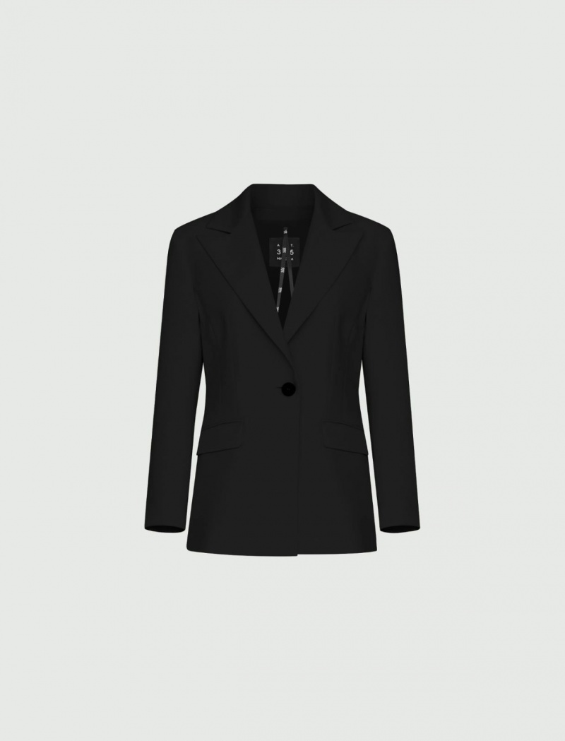 Marynarka Damskie Marella Crepe Czarne | Polska 759802-MAN