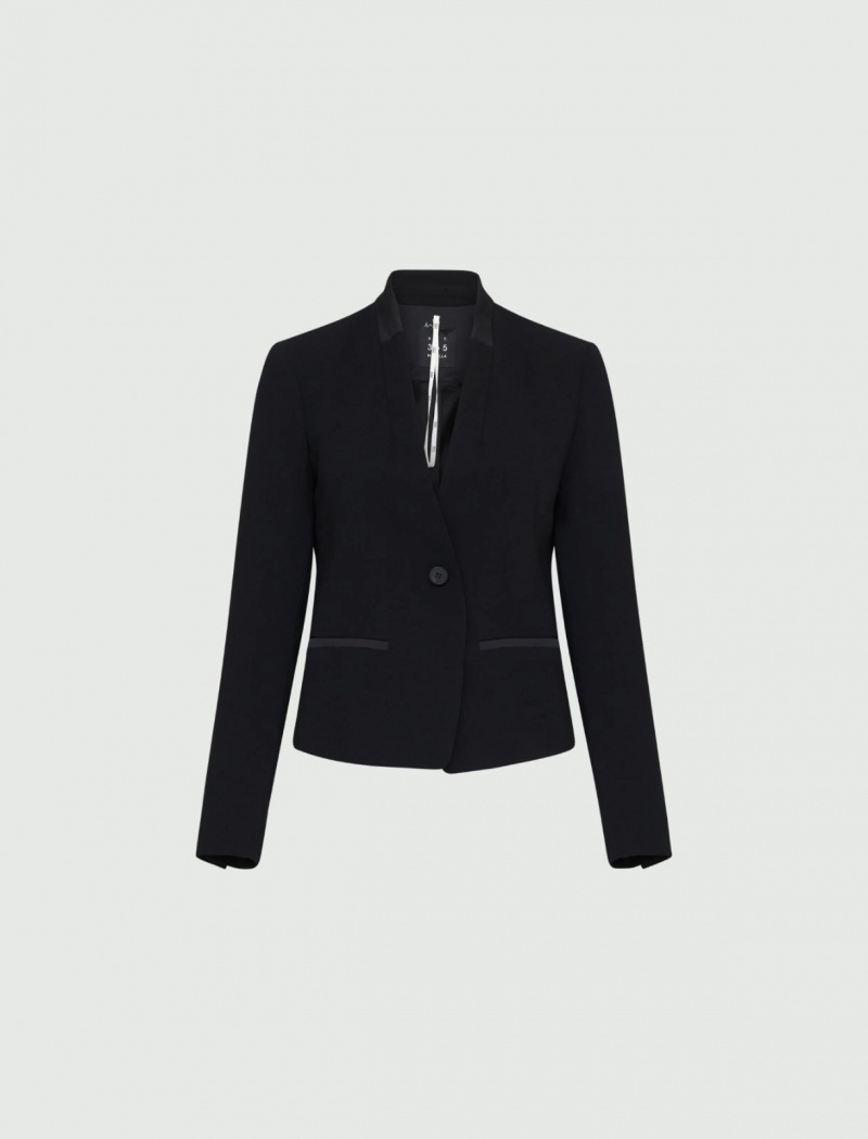 Marynarka Damskie Marella Crepe Czarne | Polska 847152-NZY
