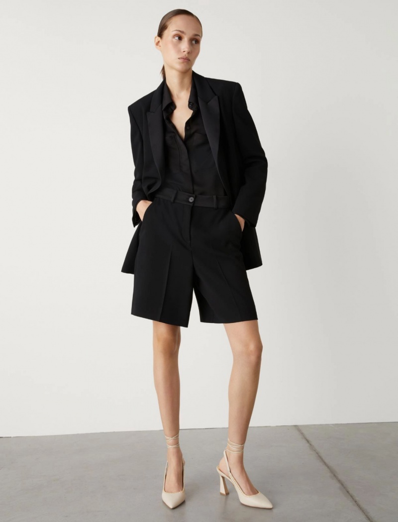 Marynarka Damskie Marella Crepe Czarne | Polska 940157-RGA