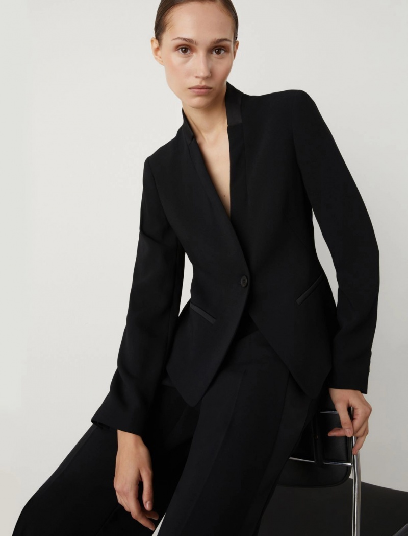 Marynarka Damskie Marella Crepe Czarne | Polska 295180-AVQ