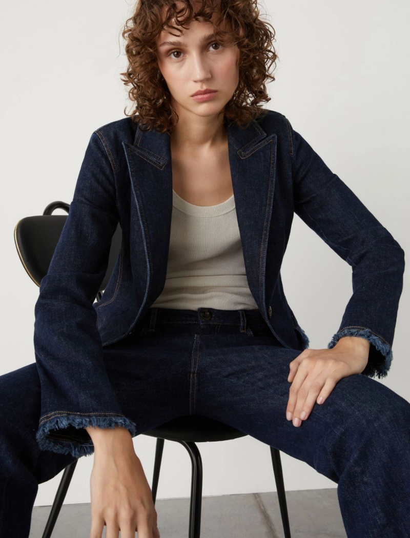 Marynarka Damskie Marella Denim Niebieskie | Polska 514028-AVW