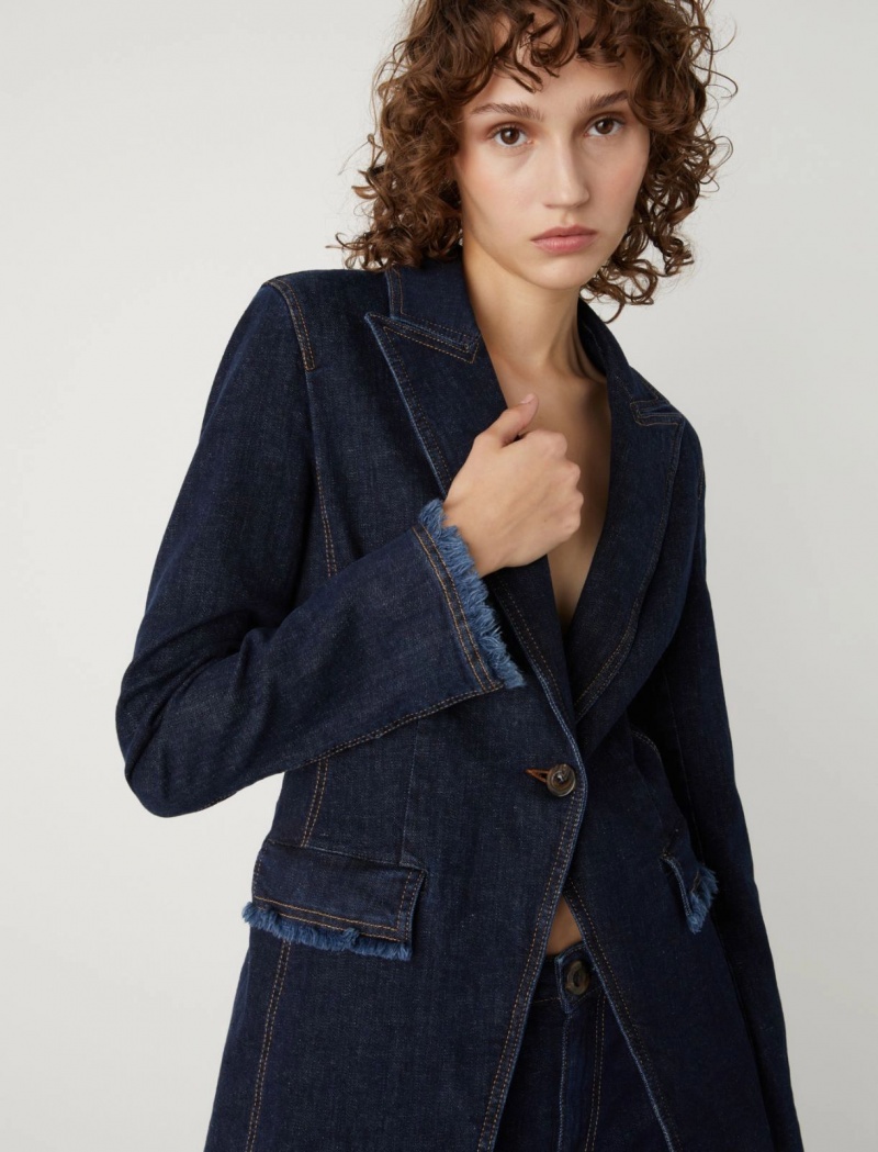 Marynarka Damskie Marella Denim Niebieskie | Polska 514028-AVW