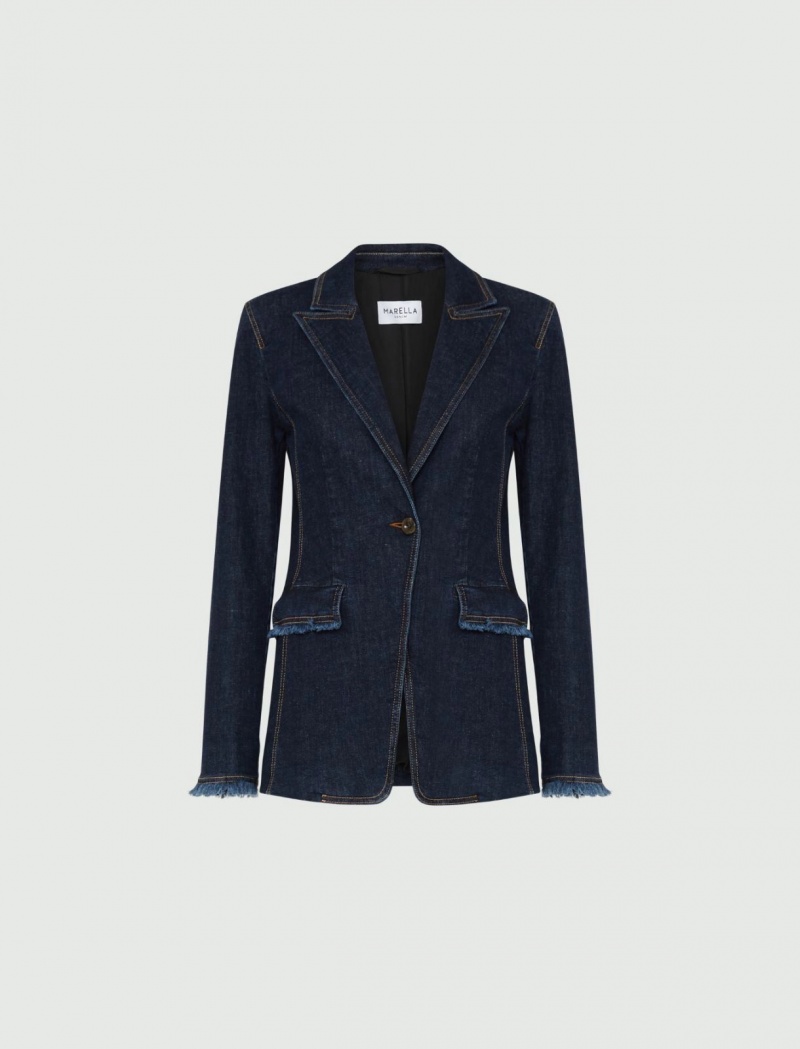 Marynarka Damskie Marella Denim Niebieskie | Polska 514028-AVW