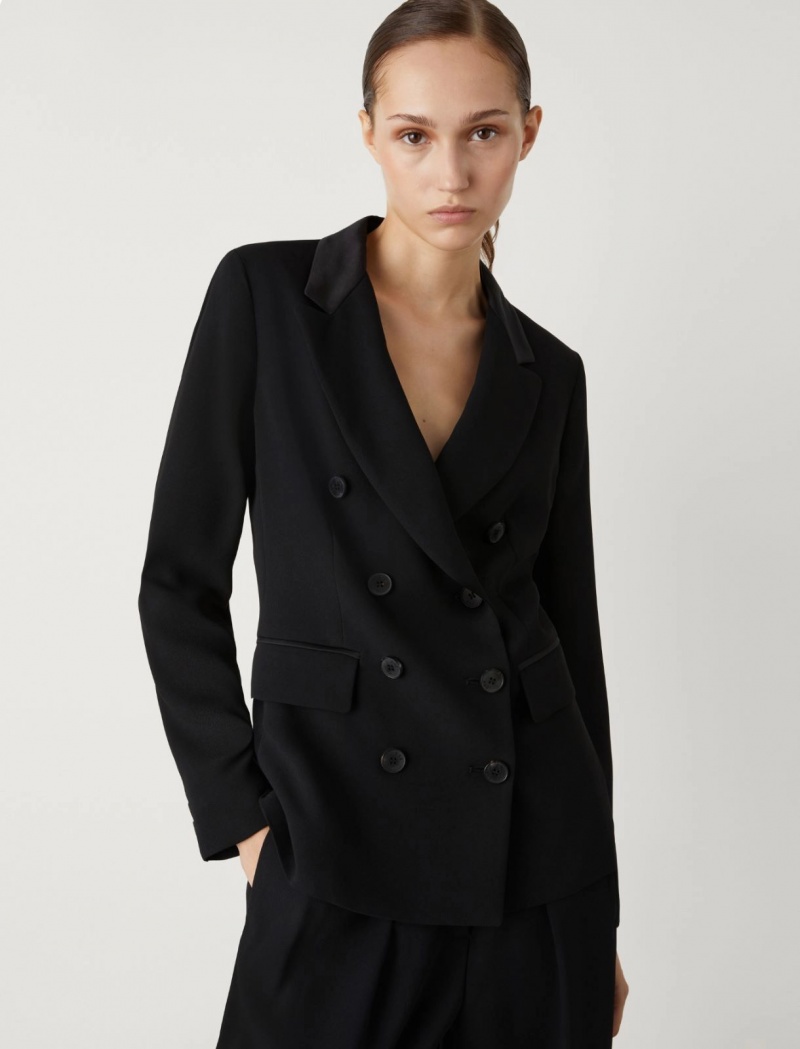 Marynarka Damskie Marella Double-Breasted Czarne | Polska 493617-URY