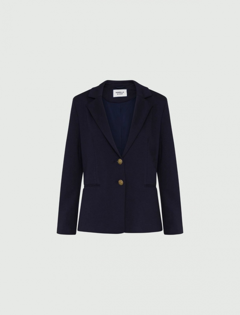 Marynarka Damskie Marella Jersey Granatowe | Polska 516493-SXR