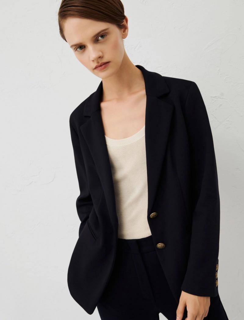 Marynarka Damskie Marella Jersey Granatowe | Polska 346021-CGO