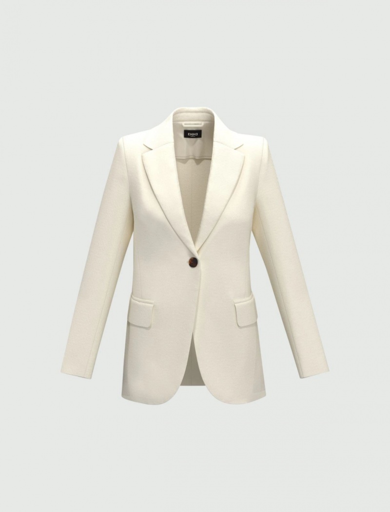 Marynarka Damskie Marella Linen-Blend Kremowe | Polska 831407-ICL