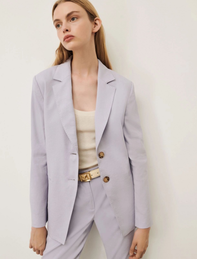 Marynarka Damskie Marella Linen-Blend Lawenda | Polska 347190-HDK