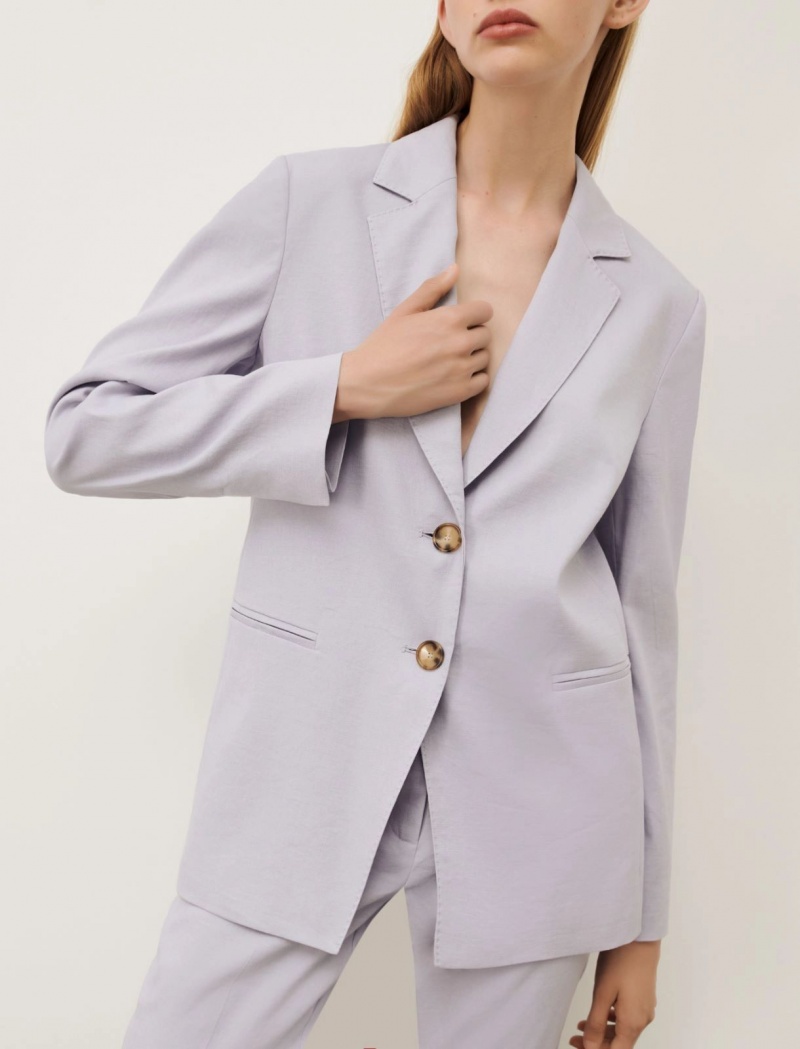 Marynarka Damskie Marella Linen-Blend Lawenda | Polska 347190-HDK