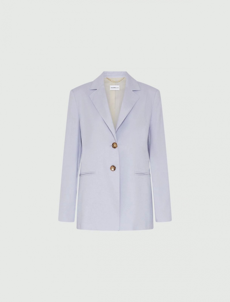 Marynarka Damskie Marella Linen-Blend Lawenda | Polska 347190-HDK