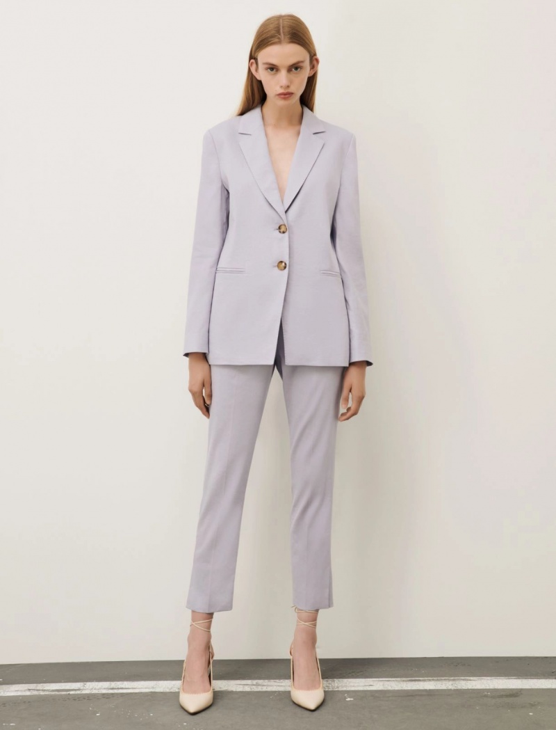 Marynarka Damskie Marella Linen-Blend Lawenda | Polska 347190-HDK