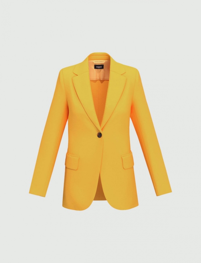 Marynarka Damskie Marella Linen-Blend Żółte | Polska 893275-HPW